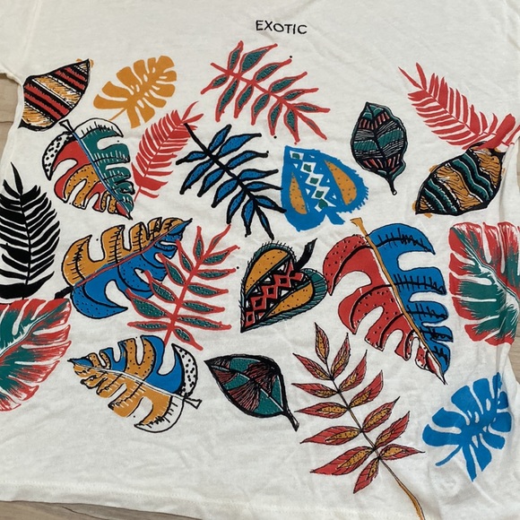 Springfield Womens L Cream Exotic Leaf Knit Shirt. - Picture 8 of 10